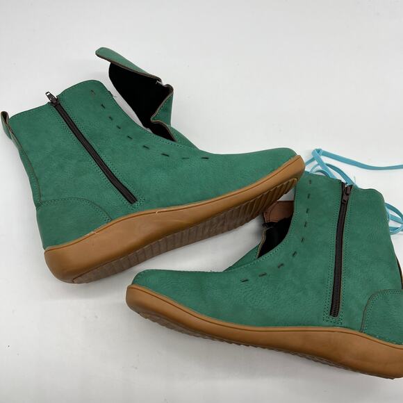 Ankle Boots Round Toe Casual Comfortable Lightweight Green Size 10US /42CN - Picture 1 of 9